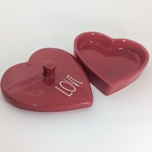 Rae Dunn LOVE heart shaped ceramic box